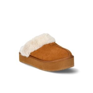 NWT Joyspun Women's Faux Suede Platform Clog Slippers Sz 8